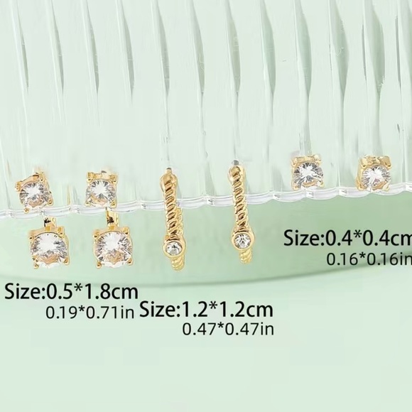 Mix & Match 2 for $15 3-pairs Minimalist Dainty ear stack set 14k gold plated - Picture 3 of 3